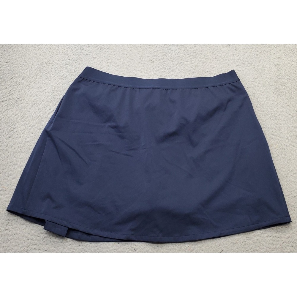 Lady Hagen Golf 16" Side Pleat Golf Tennis Skort Womens XL Navy Elastic Waist